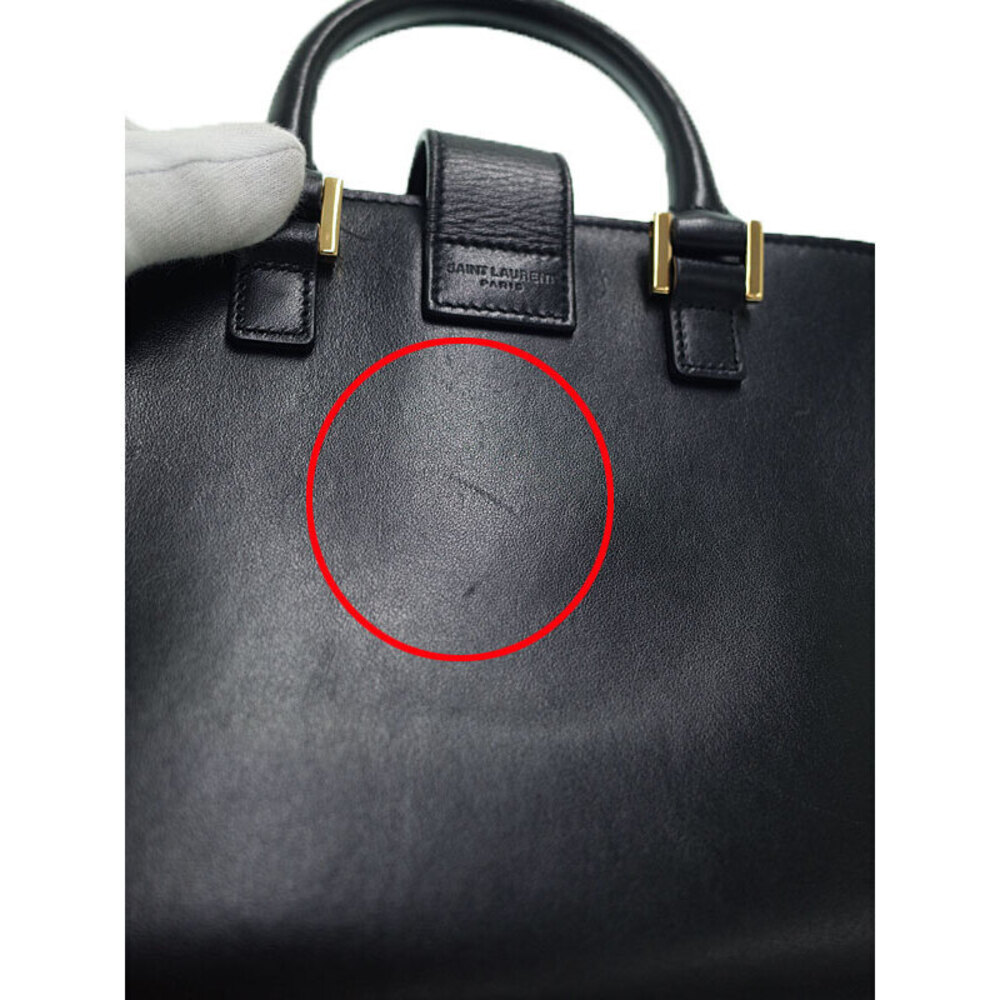 SAINT LAURENT PARIS Monogram Cabas 2way Leather HandBag - Picture 5 of 9